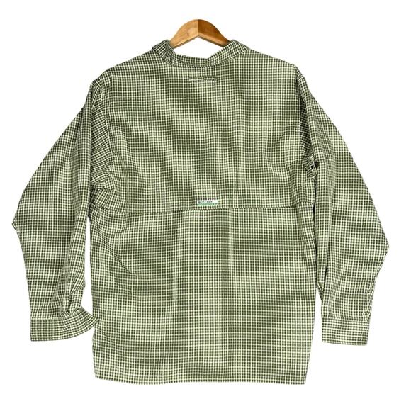 EXOFFICIO BUZZ OFF Medium Green Off-White Bug Repellent Button Up Shirt Outdoors - Picture 2 of 5